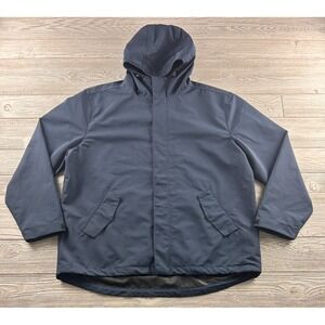 Line Of Trade The Portland Rain Jacket Midnight Navy Mens 2XL Zip Up Hooded Coat